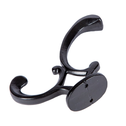 30mm x 130mm Black Ornamental Hat & Coat Hook