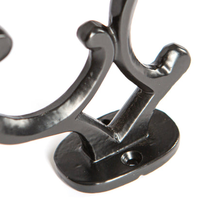 30mm x 130mm Black Ornamental Hat & Coat Hook