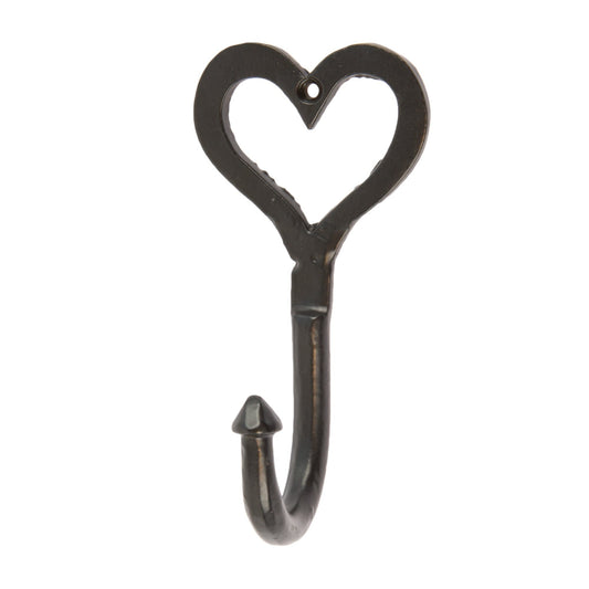 65mm x 130mm Black Single Heart Hook