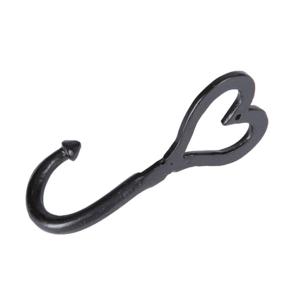 65mm x 130mm Black Single Heart Hook