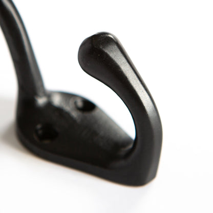 25mm x 80mm Black Narrow Hat & Coat Hook