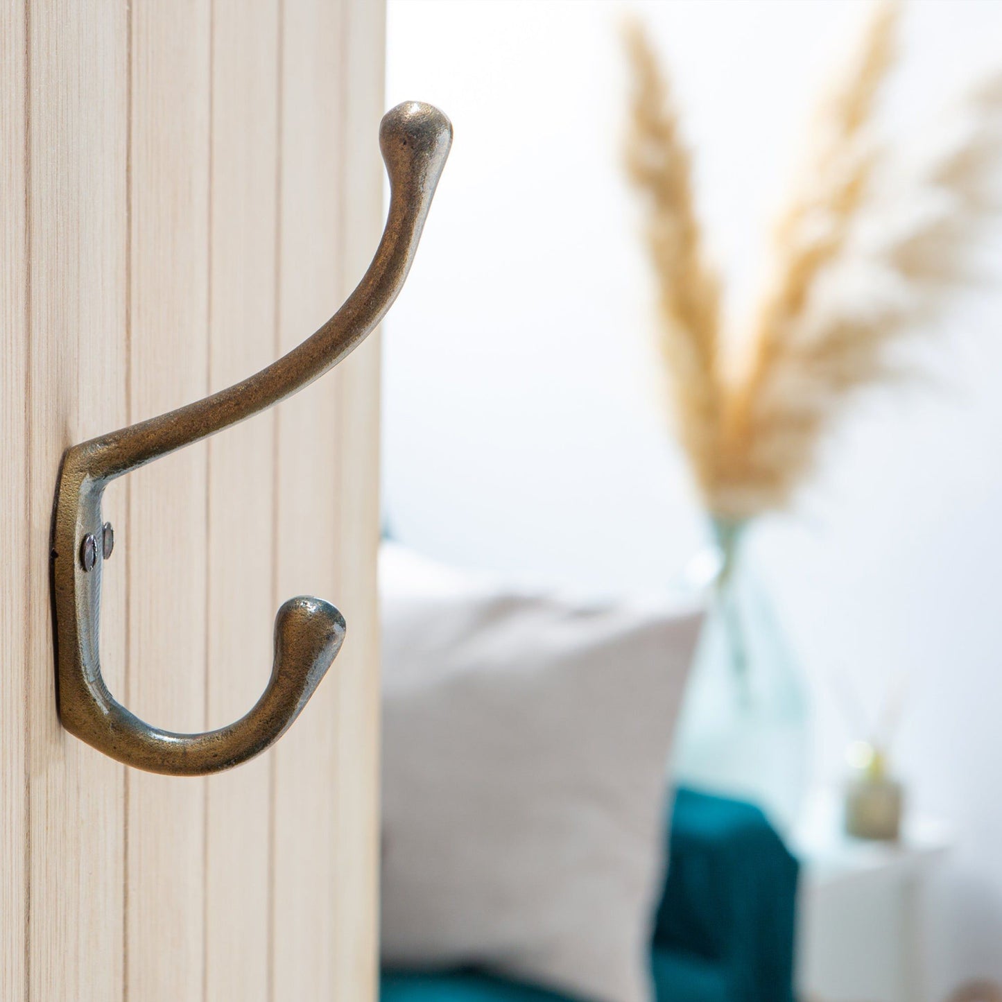30mm x 140mm Brass Narrow Hat & Coat Hook