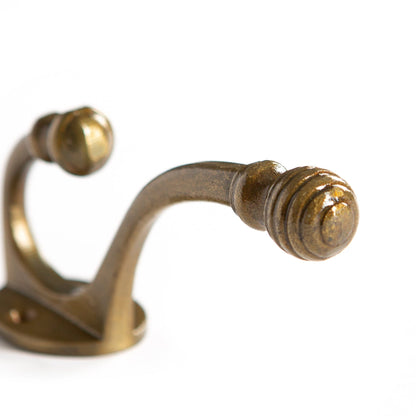 35mm x 135mm Brass Ball End Hat & Coat Hook