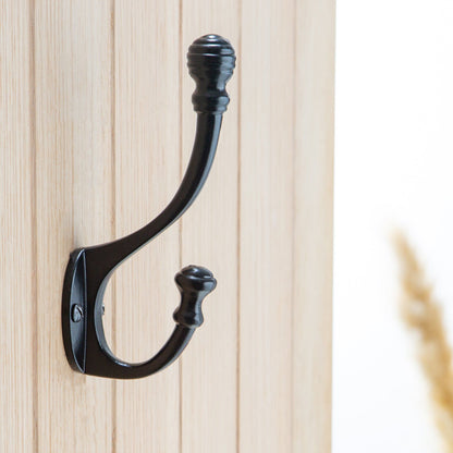35mm x 135mm Black Ball End Hat & Coat Hook
