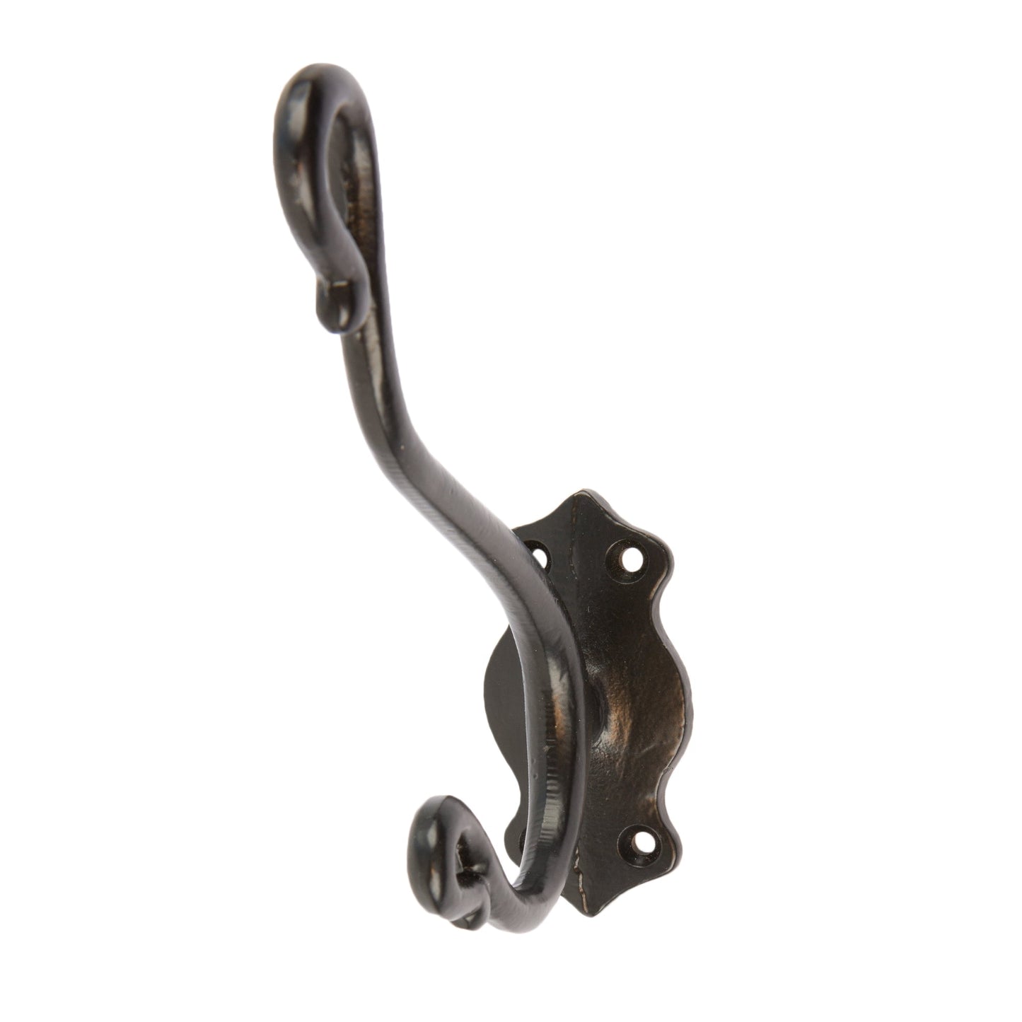 40mm x 140mm Black Curly Hat & Coat Hook