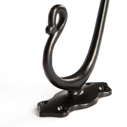 40mm x 140mm Black Curly Hat & Coat Hook