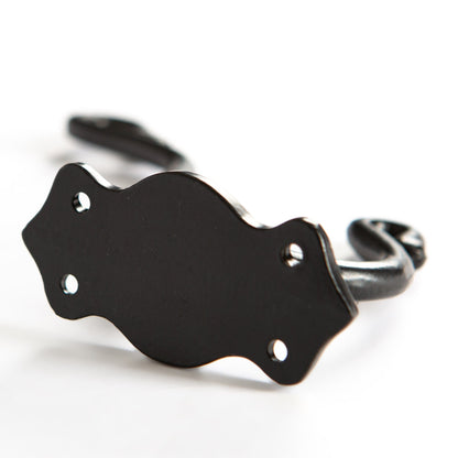 40mm x 140mm Black Curly Hat & Coat Hook