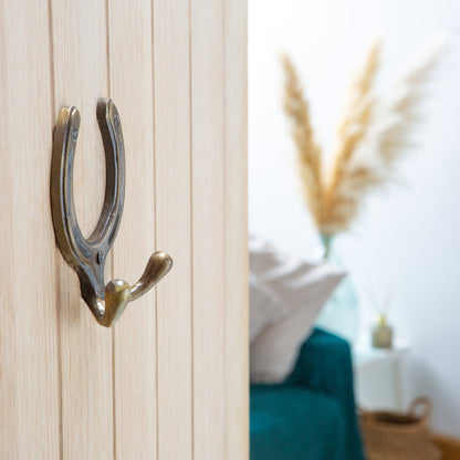 100mm x 110mm Black Horse Shoe Double Coat Hook
