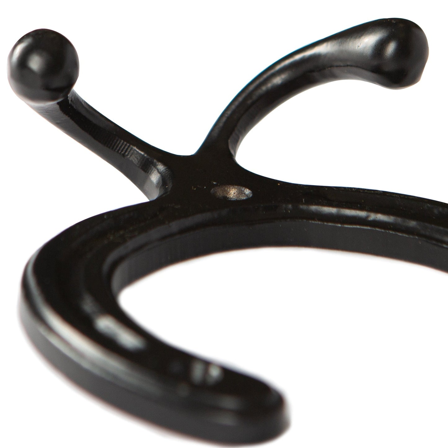 100mm x 110mm Black Horse Shoe Double Coat Hook