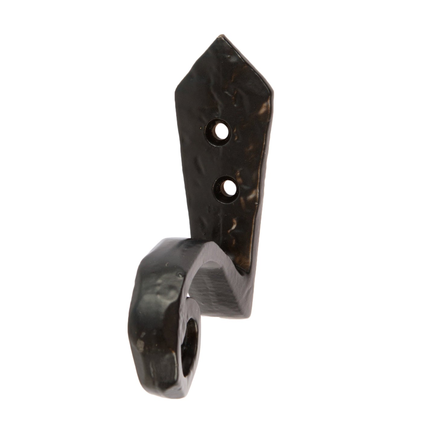 30mm x 95mm Black Hammered Scroll Hook