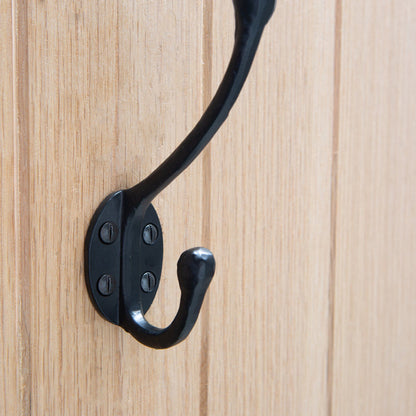 35mm x 125mm Black Rounded Hat & Coat Hook