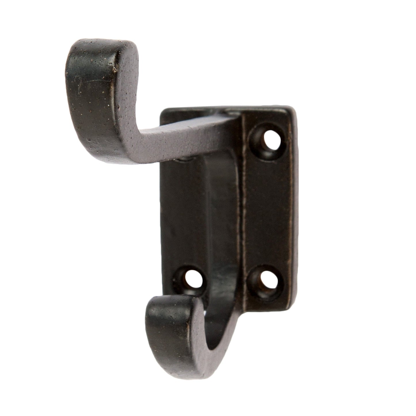 30mm x 85mm Black Rectangular Plate Rounded Hat & Coat Hook