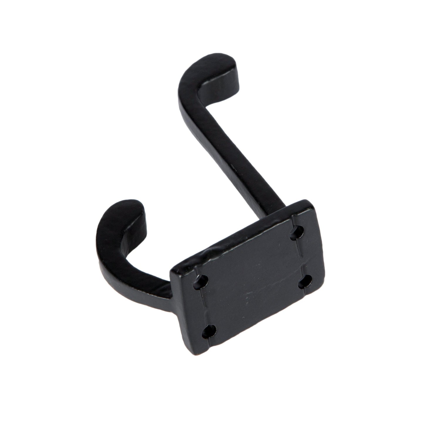 30mm x 85mm Black Rectangular Plate Rounded Hat & Coat Hook