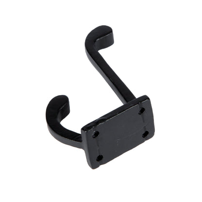 30mm x 85mm Black Rectangular Plate Rounded Hat & Coat Hook