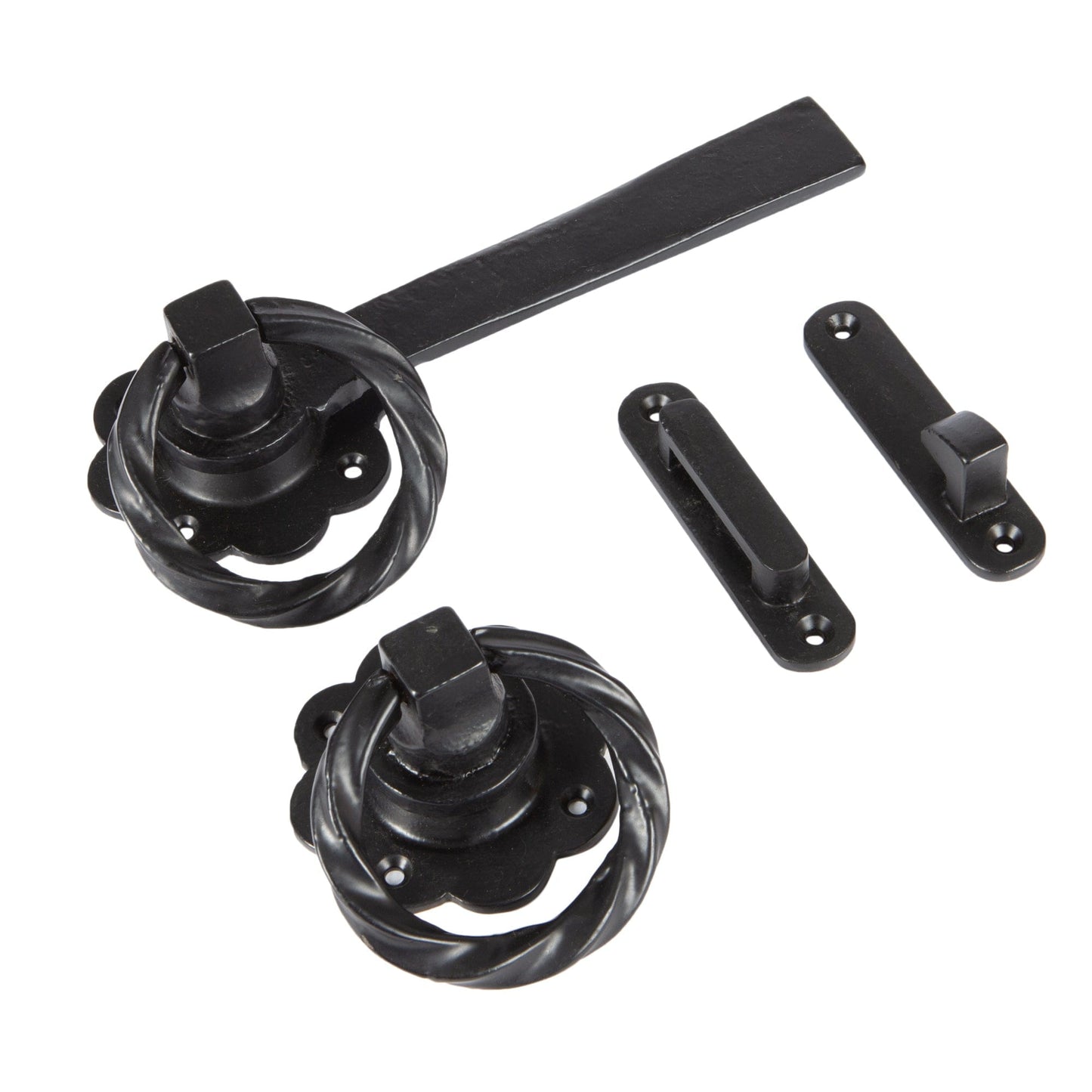 195mm Black Rose Ring Gate Latch