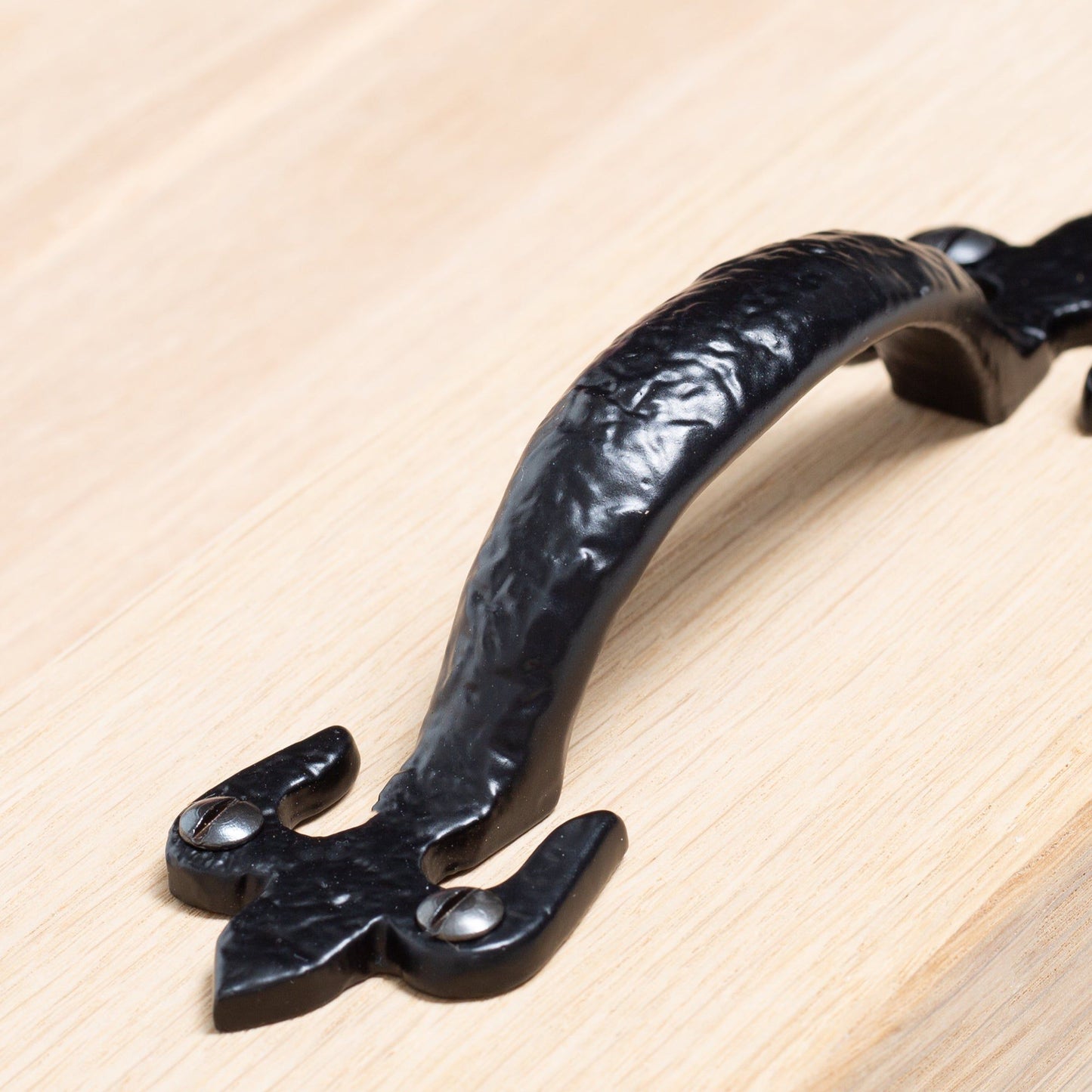 150mm Black Rustic Fleur De Lis Door Handle