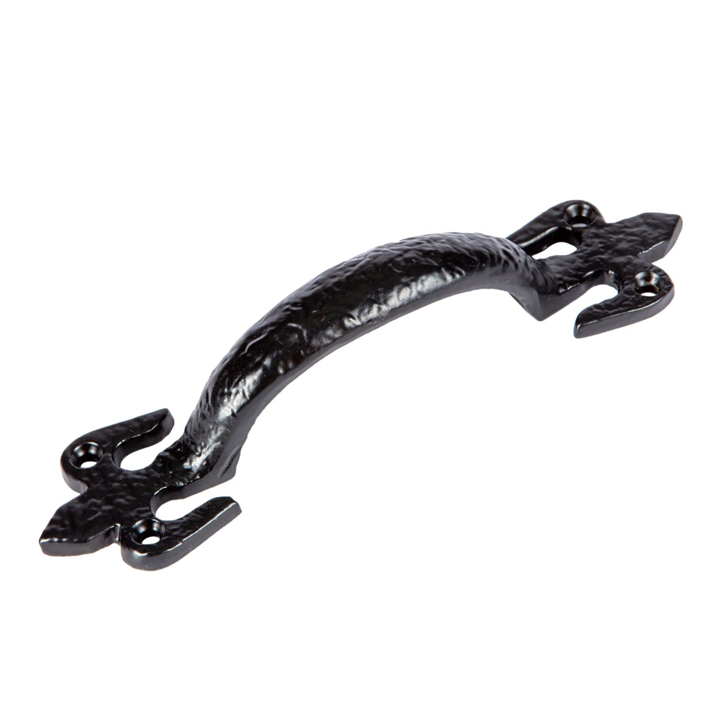 150mm Black Rustic Fleur De Lis Door Handle