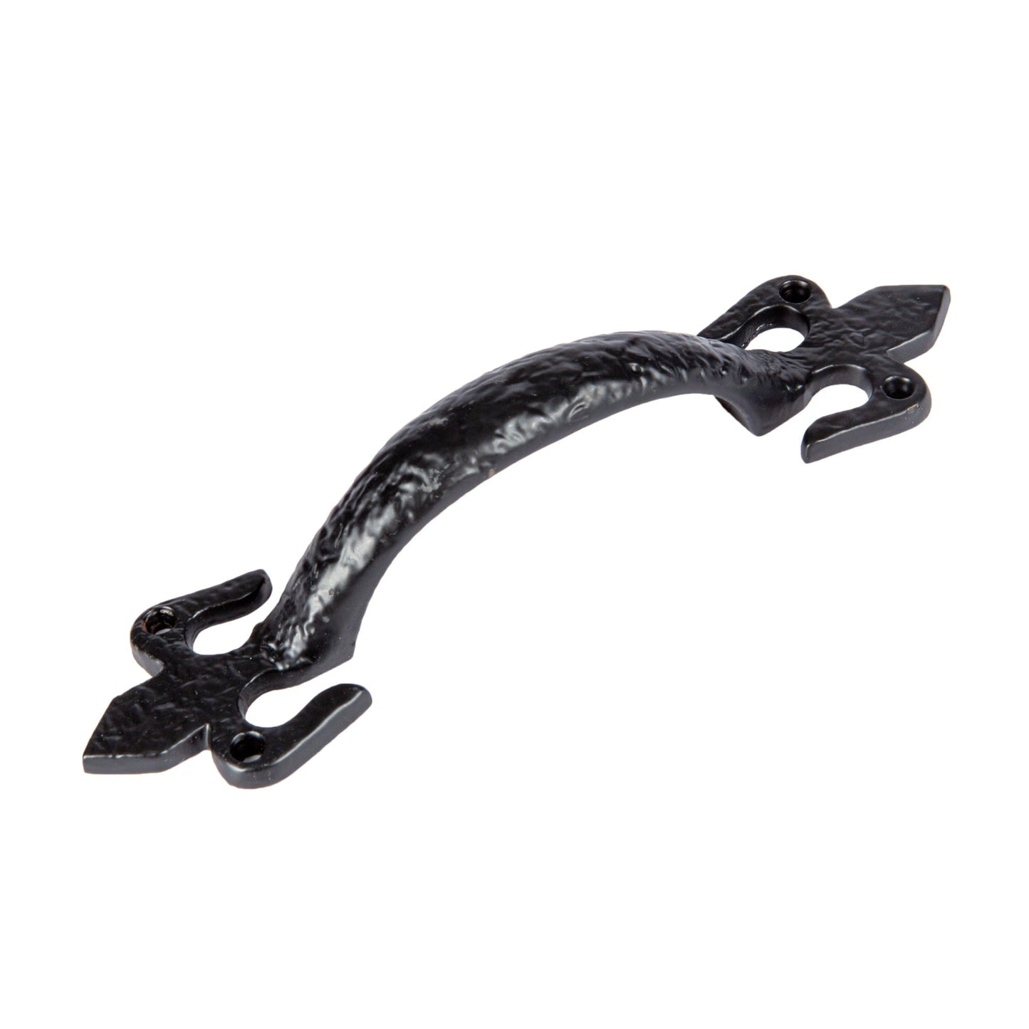 200mm Black Rustic Fleur De Lis Door Handle