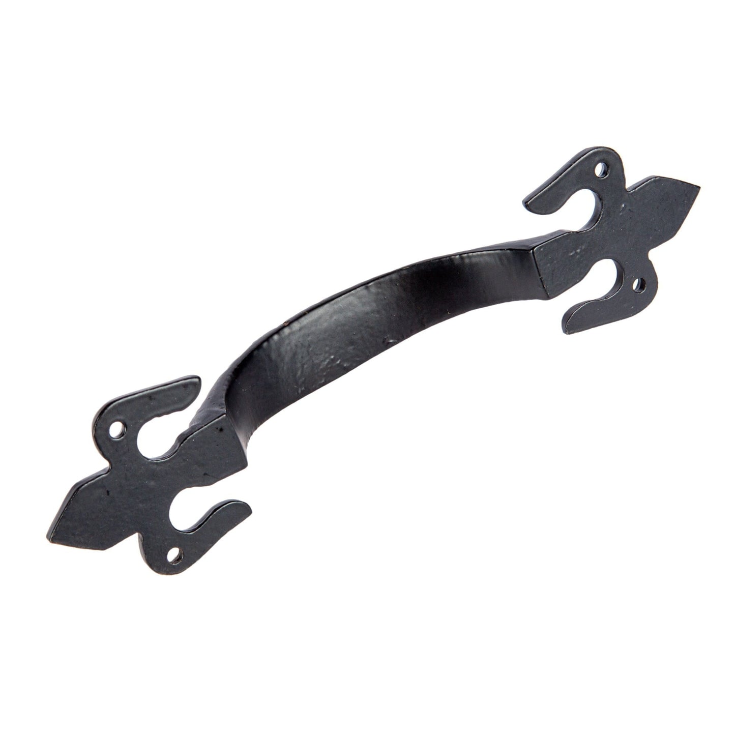 200mm Black Rustic Fleur De Lis Door Handle