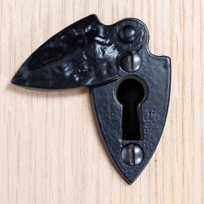 30mm x 55mm Black Arrowhead Escutcheon Plate with Cover