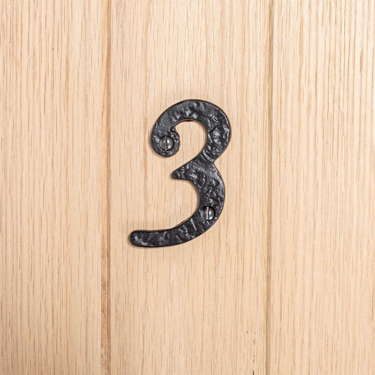 80mm Black Rustic Iron House Number 3