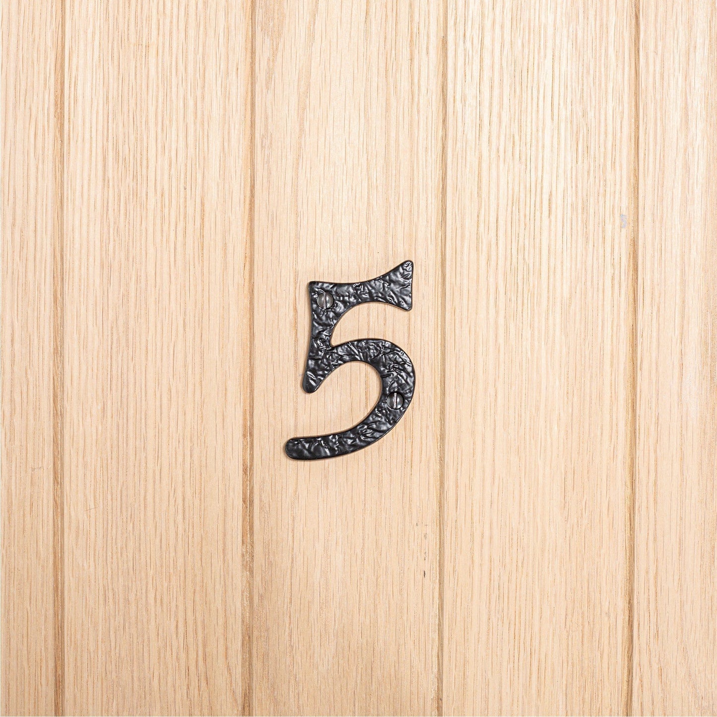 80mm Grey Rustic Iron House Number 5