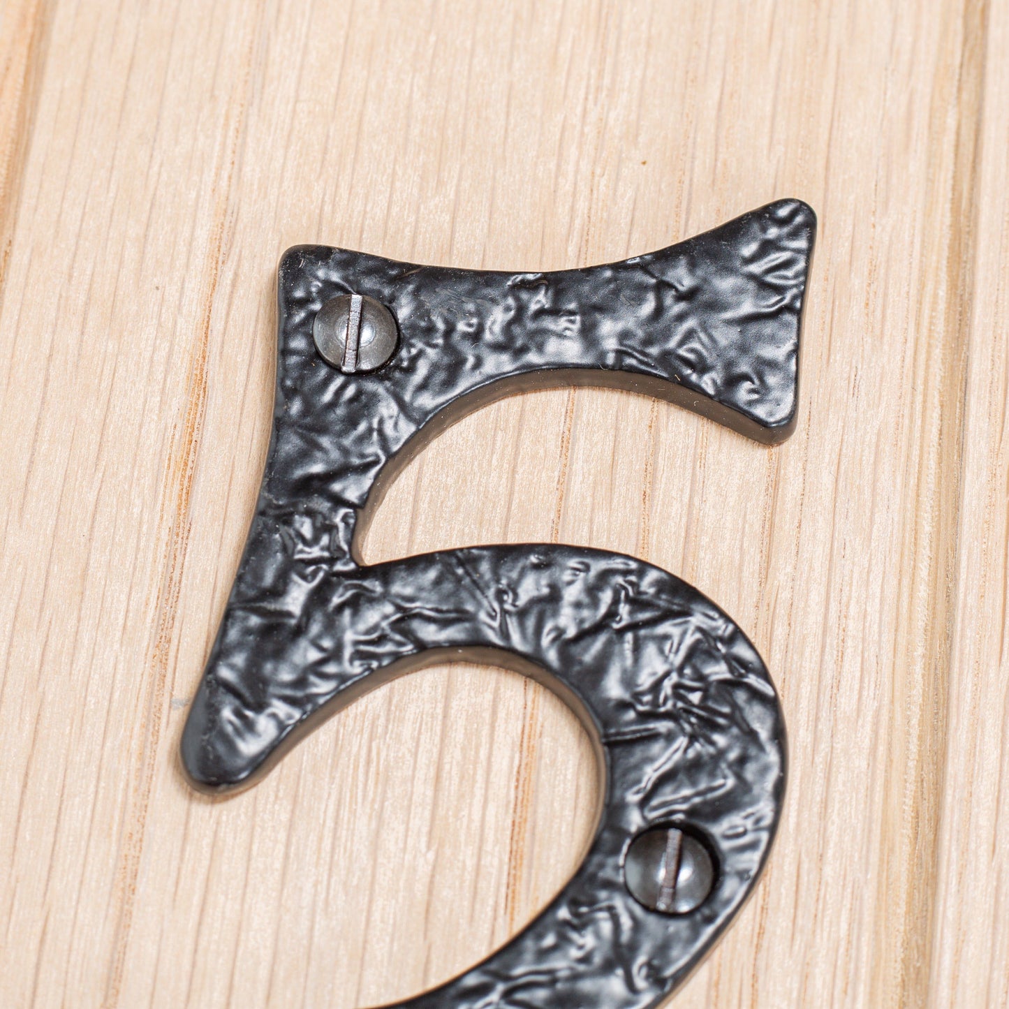 80mm Black Rustic Iron House Number 5
