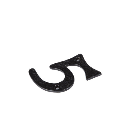 80mm Black Rustic Iron House Number 5