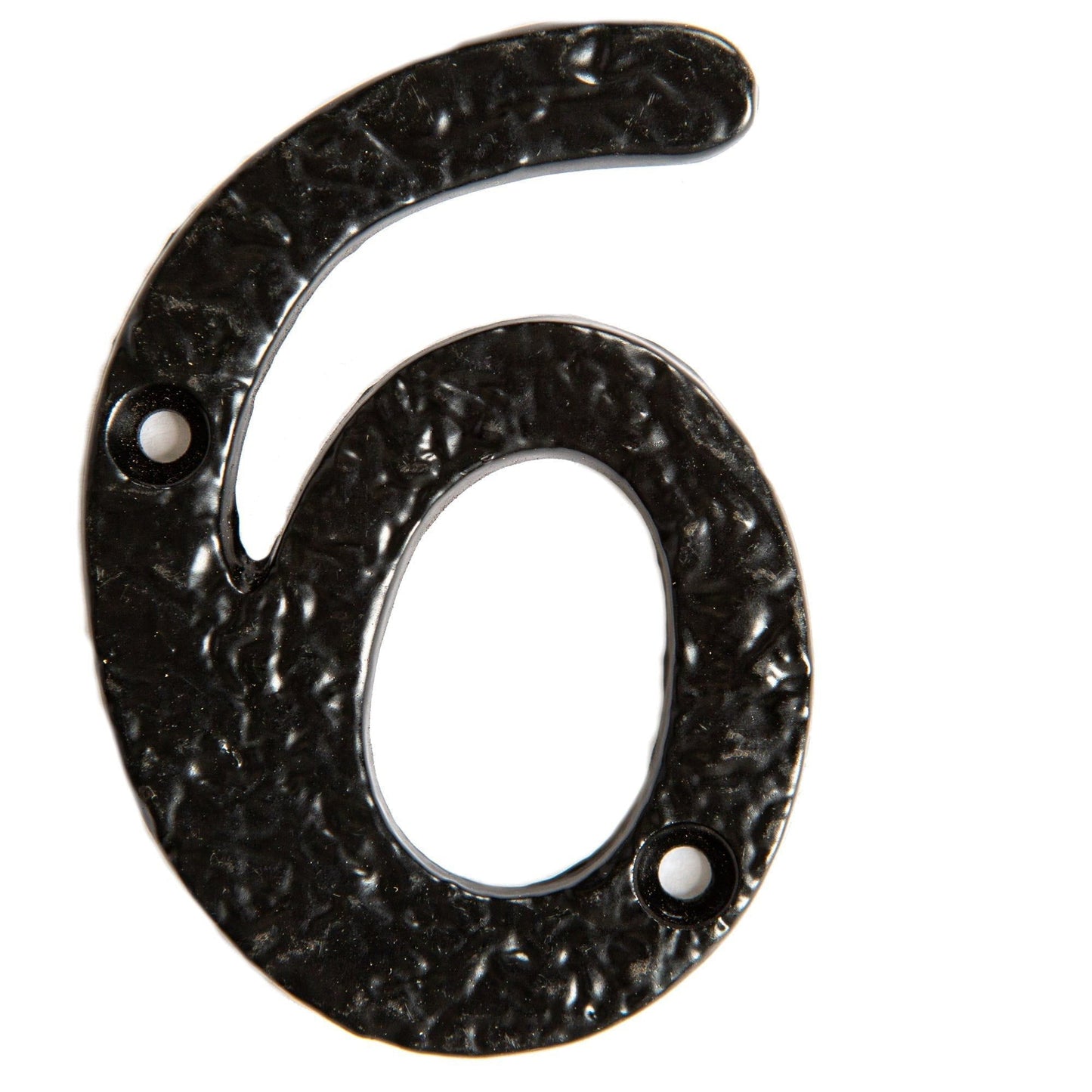 80mm Black Rustic Iron House Number 6