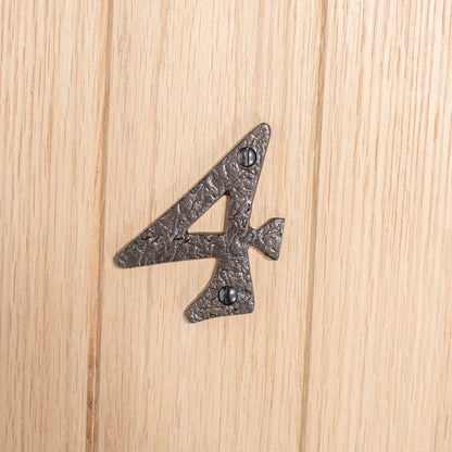 80mm Black Rustic Iron House Number 4