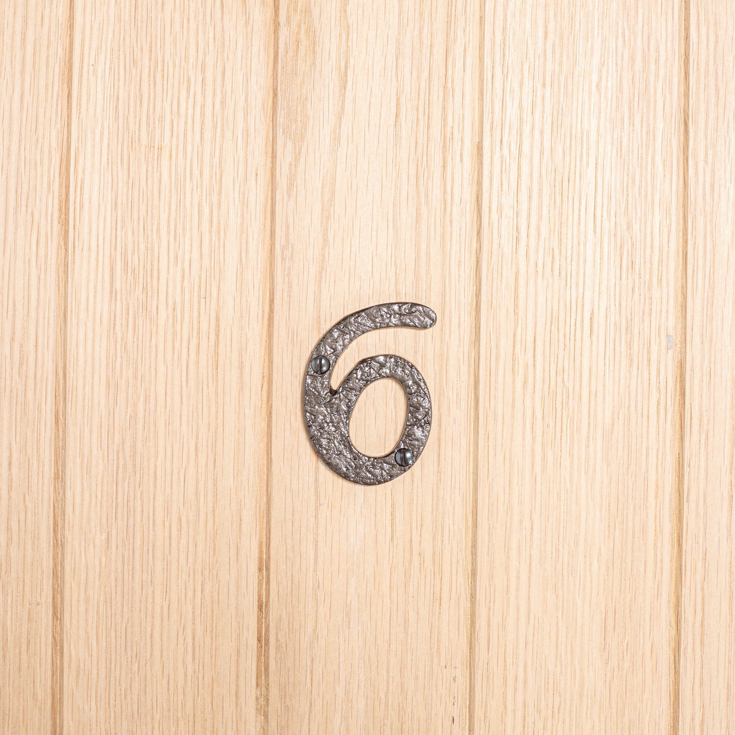 80mm Black Rustic Iron House Number 6