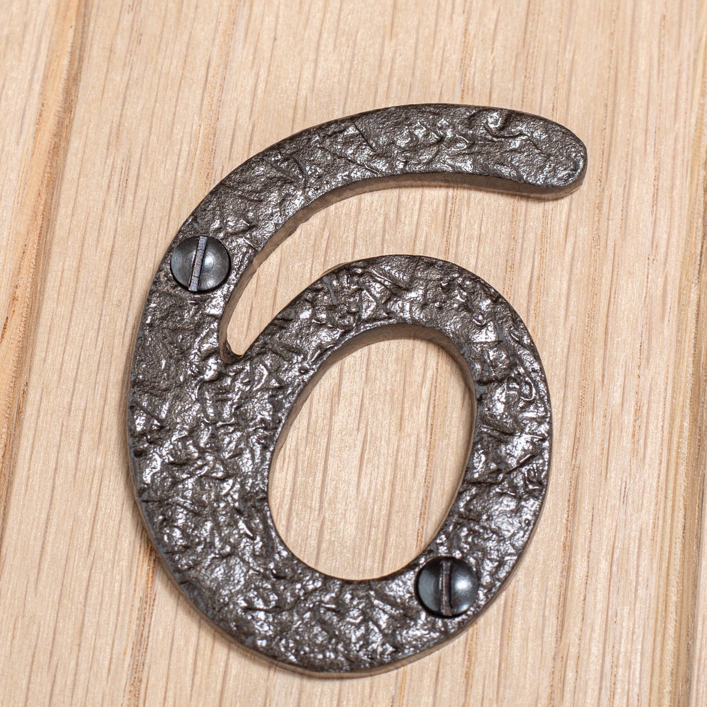 80mm Black Rustic Iron House Number 6