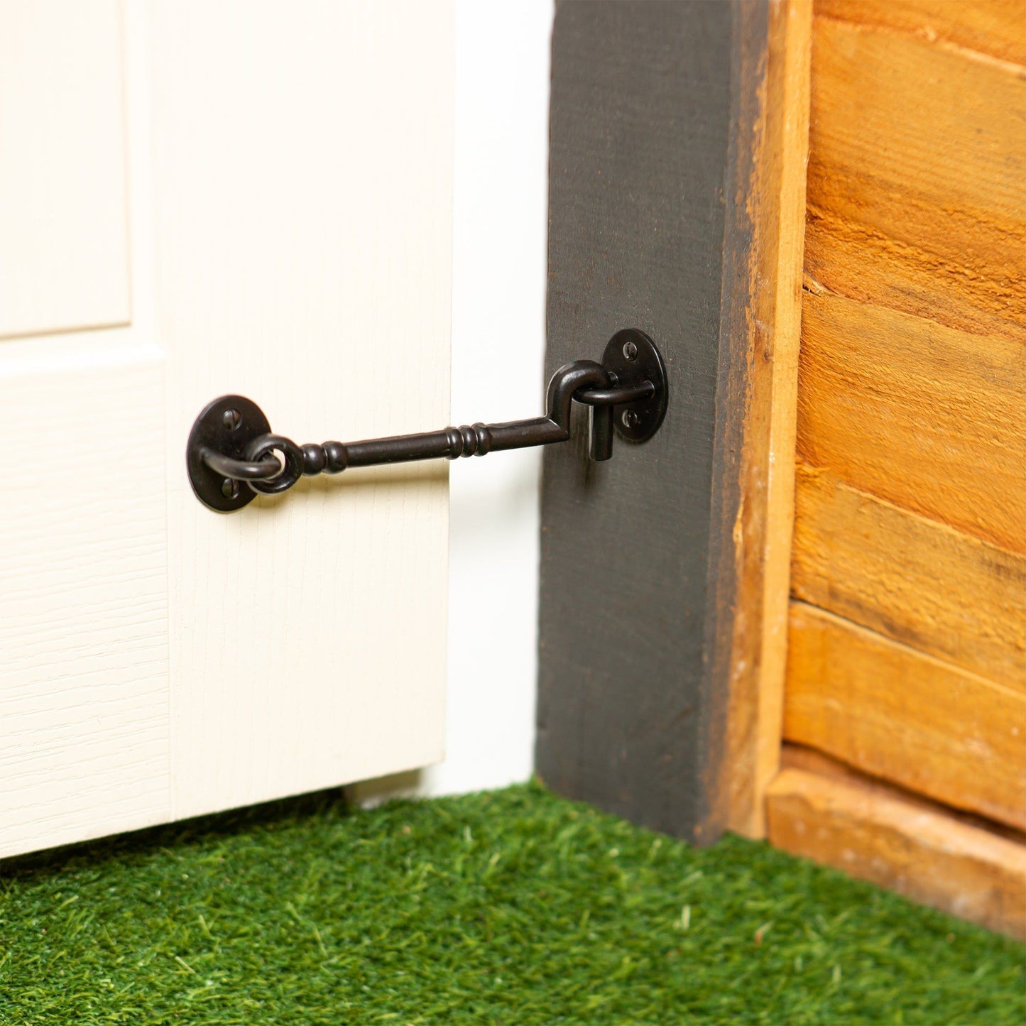 165mm Black Ornate Cabin Hook and Eye