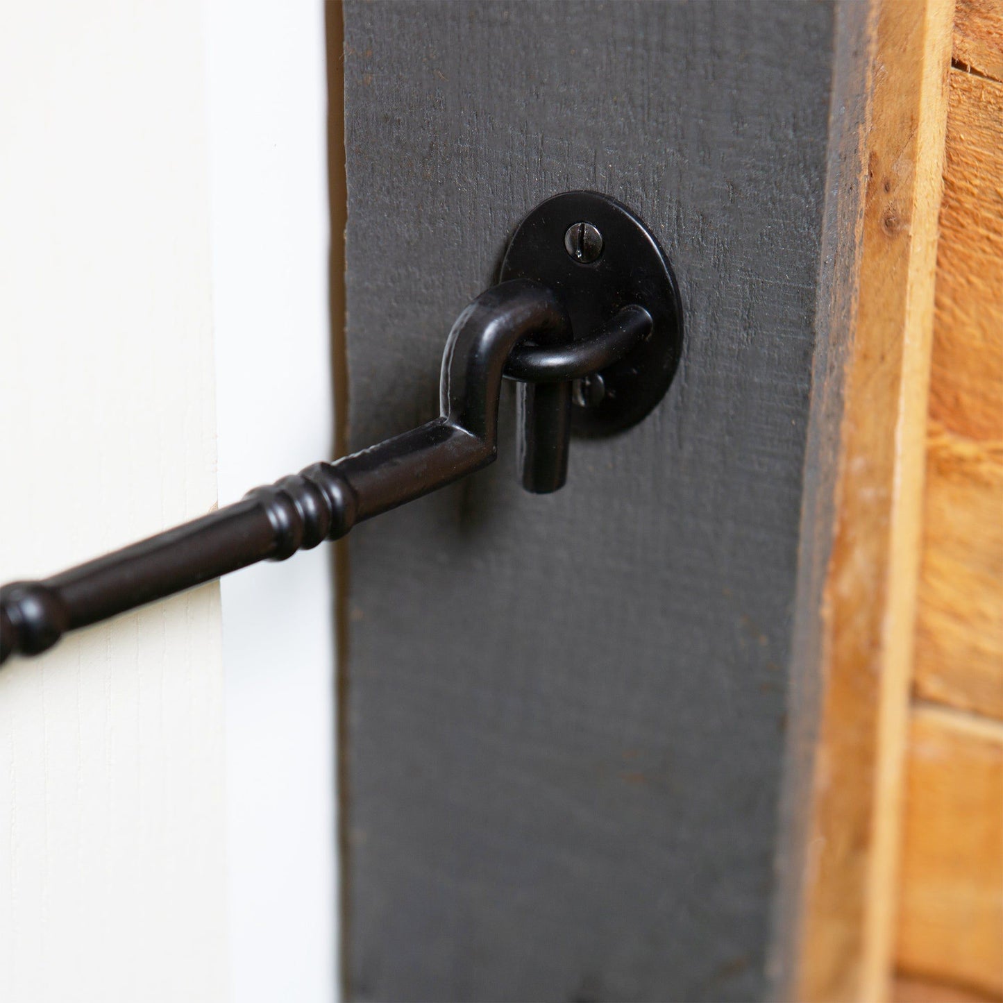 165mm Black Ornate Cabin Hook and Eye