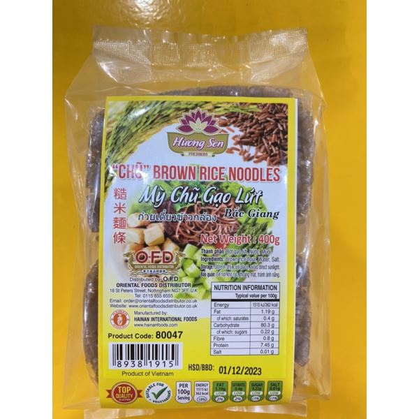 HUONG SEN Chu Brown Rice Noodles My Chu Gao Lut 400g