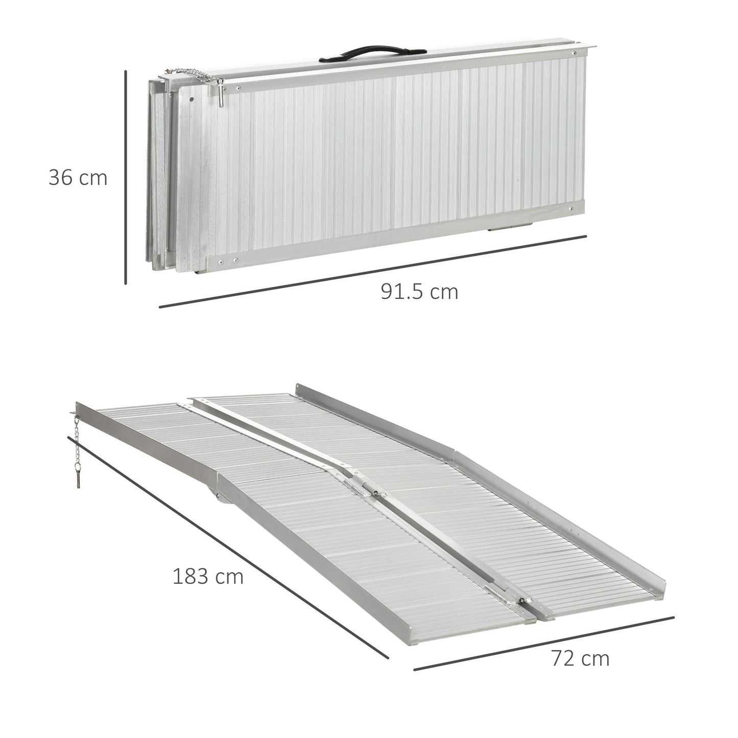 Textured Aluminium Folding Wheelchair Ramp
