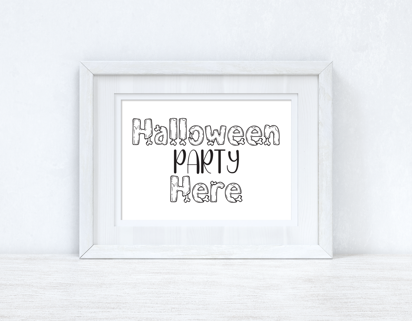 Halloween Party Here Landscape Autumn Seasonal Wall Home Decor Print