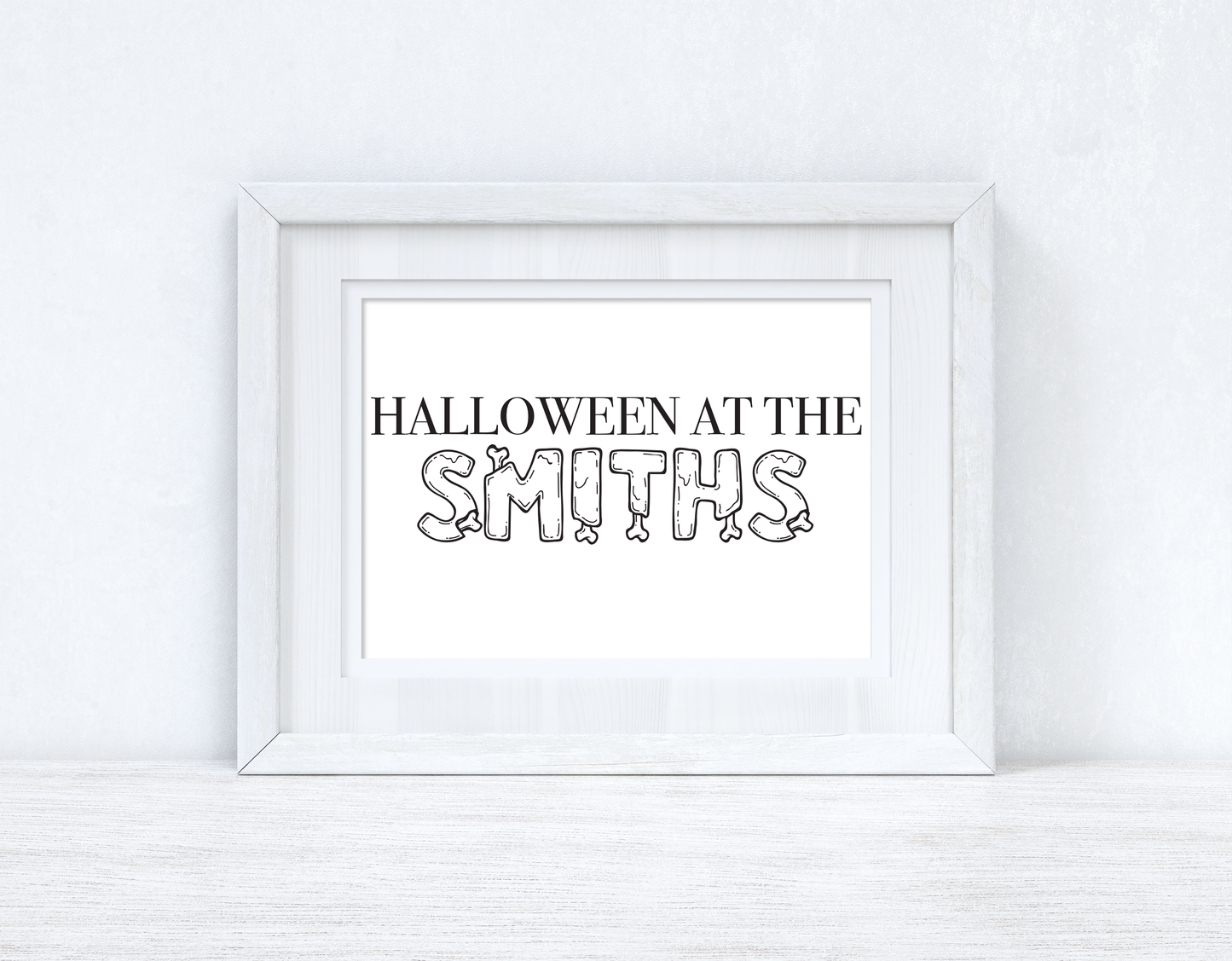 Personalised Halloween At The (Surname) Autumn Seasonal Wall Home Decor Print