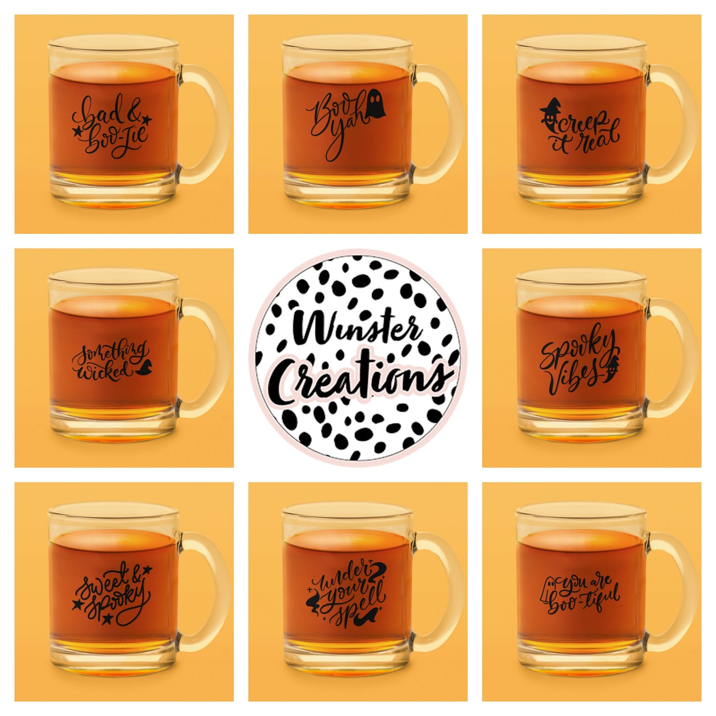 Custom Assorted Designs Halloween DIY Create Own Glass Cup Sticker Labels