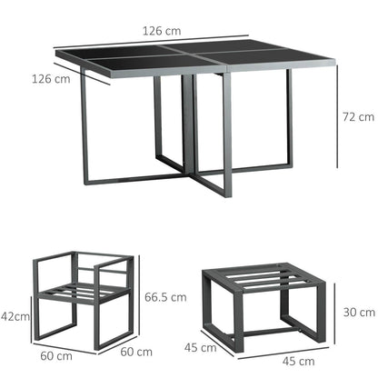 9-Piece Patio Dining Sets W/ 4 Cushioned Chairs 4 Ottoman Table Garden Backyard