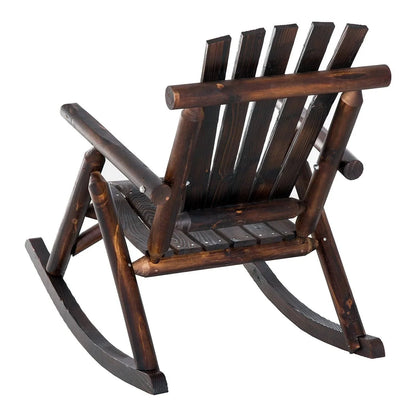 Outdoor Fir Wood Rustic Patio Adirondack Rocking Chair Traditional Rustic Style & Pure Comfort