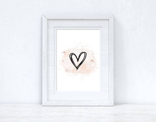 Heart On Rose Gold Simple Home Bedroom Wall Decor Print