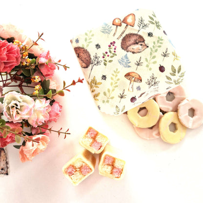 *Set of 3 Handmade Beeswax Wraps | Hedgehogs