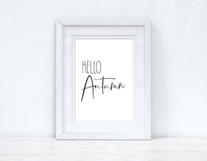 Hello Autumn Plain Font New Autumn Seasonal Wall Home Decor Print