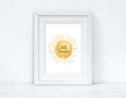 Hello Sunshine Sun Summer Seasonal Wall Home Decor Print