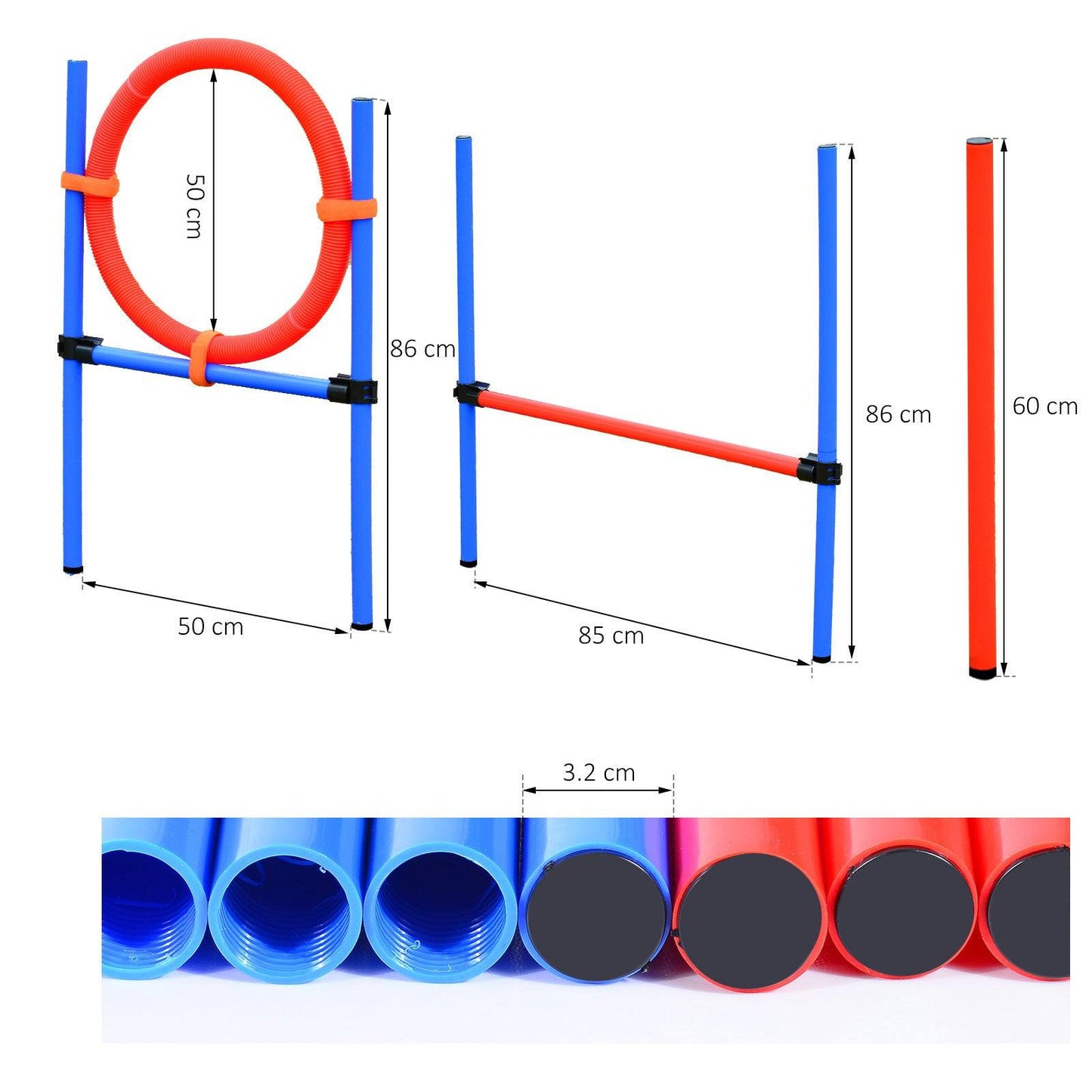 PawHut Pet Agility Training Puppy Training Adjustable Set