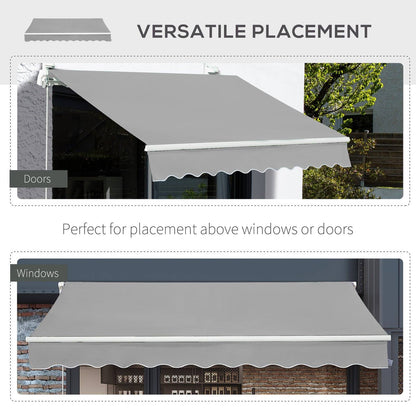 Garden Patio Manual Awning Canopy Sun Shade Shelter Retractable 4 Size 5 Colour