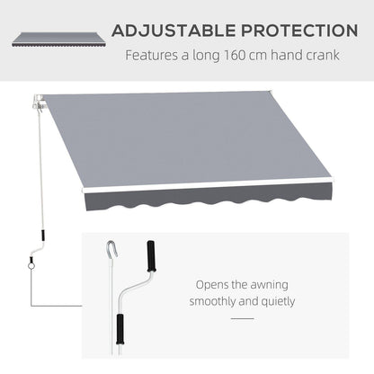 Manual Retractable Patio Awning Shelter UV Protection