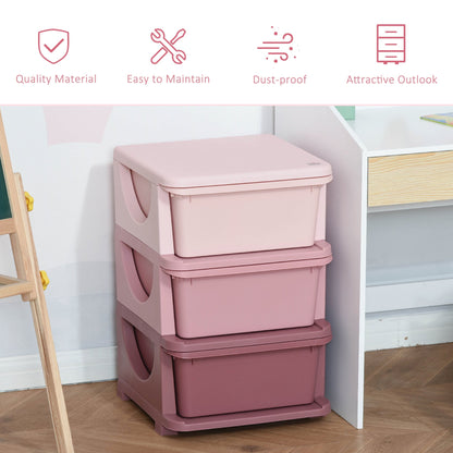 Kids Three-Tier Storage Unit  Pink