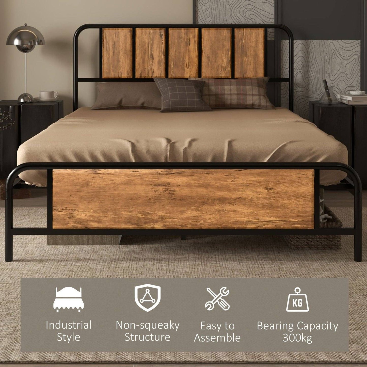 25.5cm Double Bed Frame